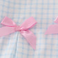 Pink character embroidery ruffle pants set
