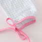 Pink character embroidery ruffle pants set