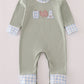 Sage pumpkin turkey applique romper