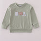 Sage pumpkin turkey applique top