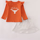 Rust Texas embroidery bow skorts set
