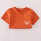 Rust Texas embroidery top