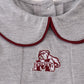 Maroon Mississippi embroidery ruffle pants set