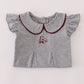 Maroon Mississippi embroidery ruffle pants set