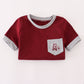 Maroon Mississippi embroidery top