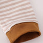 Brown stripe duck embroidery romper