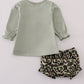 Sage camouflage turkey applique bloomer set