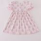 Pink pumpkin embroidery dress