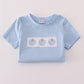 Blue pumpkin embroidery pants set
