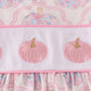 Pink pumpkin embroidery ruffle pants set