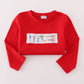 Red toolbox embroidery top