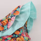 Pink pumpkin print ruffle bubble