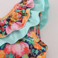 Pink pumpkin print ruffle bloomer set