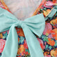 Pink pumpkin print ruffle bloomer set