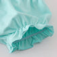 Pink pumpkin print ruffle bloomer set