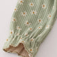 Green corduroy floral lace ruffle bubble