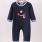 Navy nativity embroidery romper