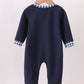 Navy nativity embroidery romper