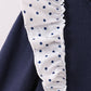 Navy nativity embroidery ruffle pants set