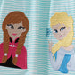 Blue character embroidery ruffle dress
