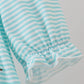 Blue character embroidery ruffle dress