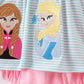 Blue character embroidery ruffle bubble