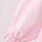 Pink bow embroidery swiss dot dress