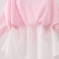 Pink bow embroidery swiss dot dress
