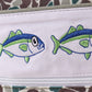 Camouflage fish embroidery canvas backpack