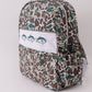 Camouflage fish embroidery canvas backpack