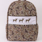 Camouflage deer embroidery canvas backpack