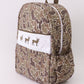 Camouflage deer embroidery canvas backpack