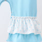 Blue nativity embroidery ruffle romper