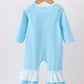 Blue nativity embroidery ruffle romper
