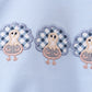 Blue turkey embroidery bubble