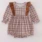 Brown plaid ruffle bubble