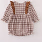 Brown plaid ruffle bubble