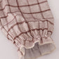Brown plaid ruffle bubble