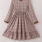 Brown plaid mom dress
