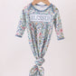 Blue floral blessed embroidery gown