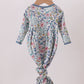 Blue floral blessed embroidery gown