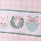 Pink nutcracker embroidery gingham pajama set