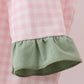 Pink nutcracker embroidery gingham pajama set