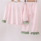Pink nutcracker embroidery gingham pajama set