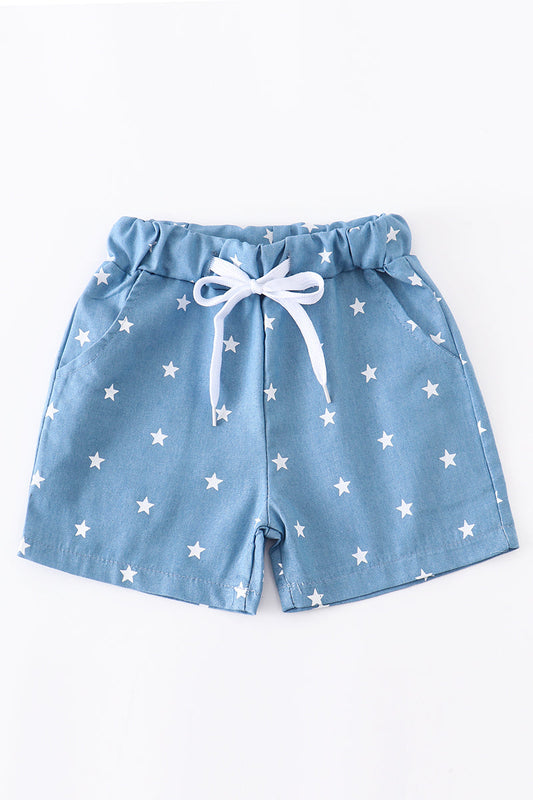 Blue star pocket shorts