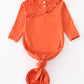 Orange bamboo ruffle 2pc baby gown