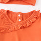 Orange bamboo ruffle 2pc baby gown