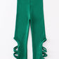 Green hollow out legging