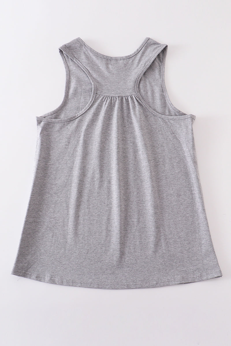 Heather grey blank basic kids teens adult tank top