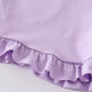 Purple basic ruffle shorts